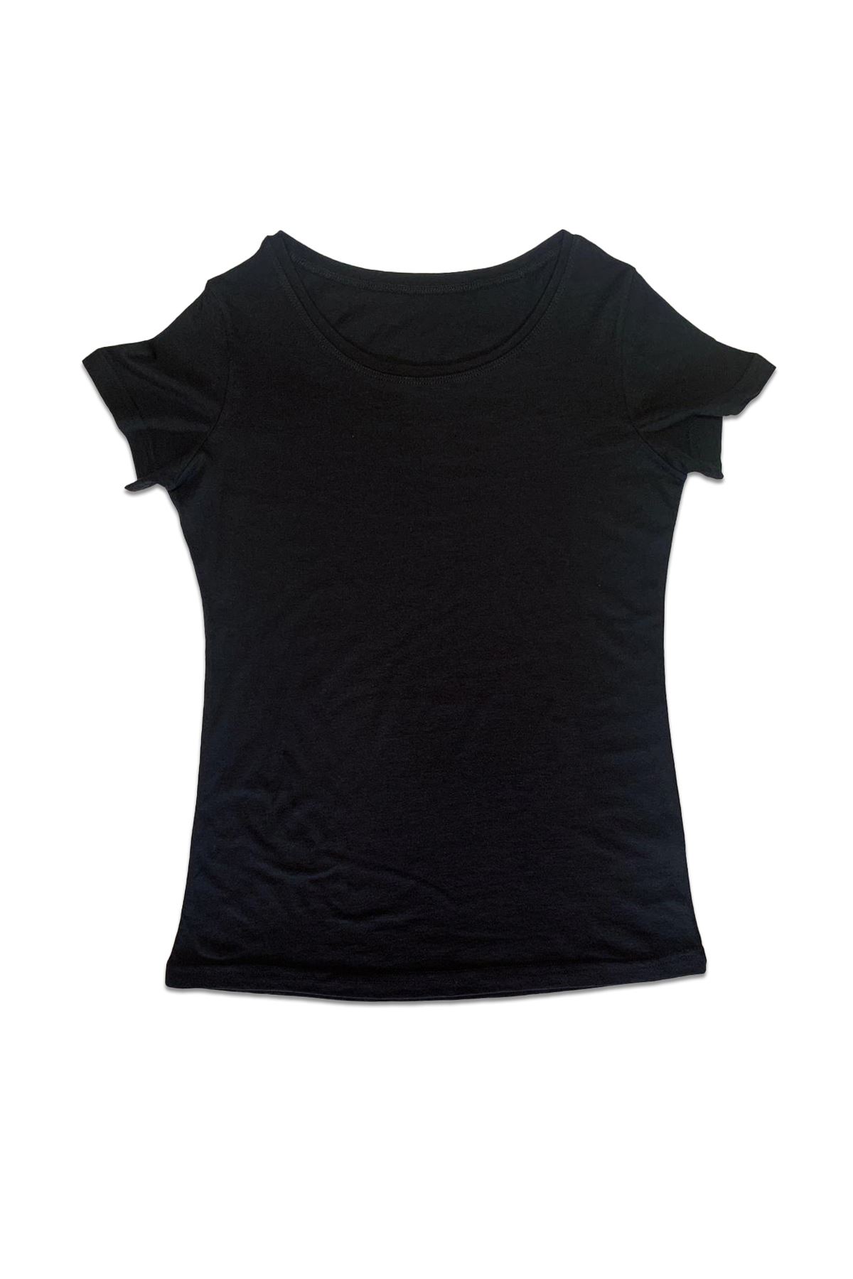 Malabadi Kadın 2 li Paket Siyah-Beyaz Açık Yaka Yaz Serinliği Tişört 2M172 