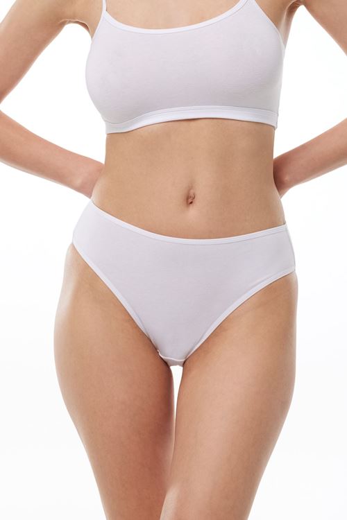 Malabadi Kadın Beyaz 2 li Paket Normal Bel Modal Slip Külot 1028 