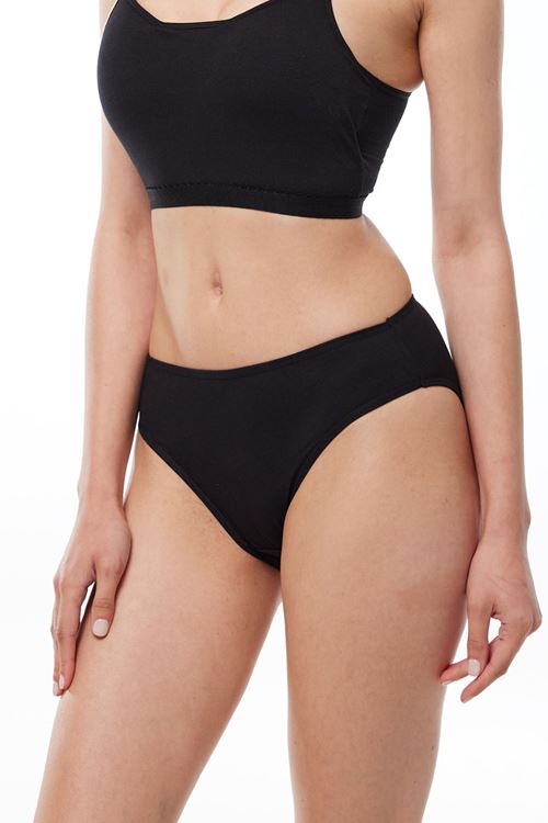 Malabadi Kadın Siyah 2 li Paket Normal Bel Modal Slip Külot 1028 