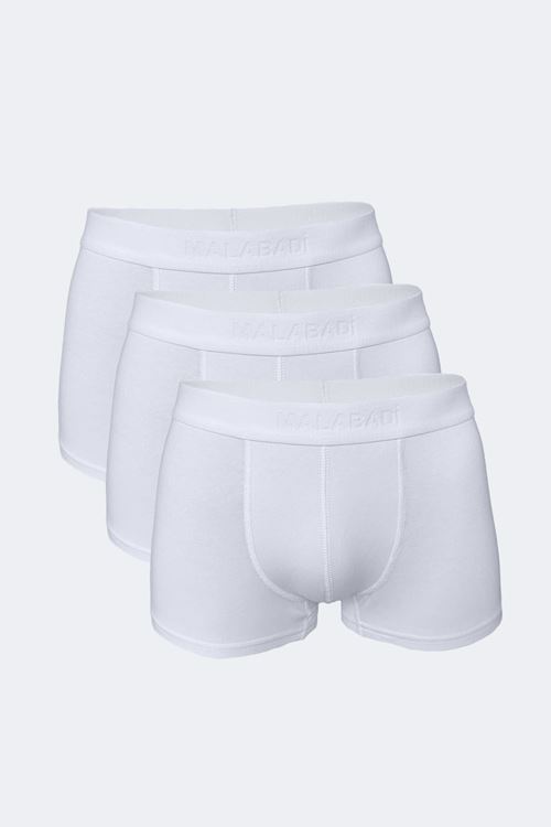 Malabadi Erkek Beyaz 3 lü Paket Modal Kısa Boxer 011