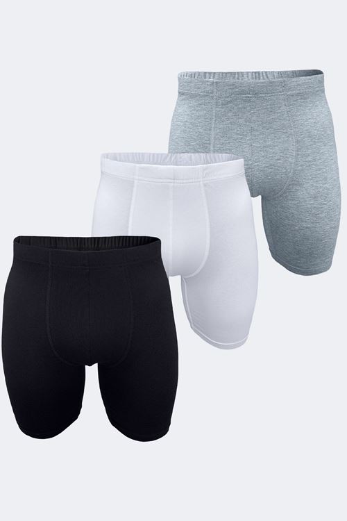 Malabadi Erkek Siyah Beyaz Gri 3 Lü Paket Modal Uzun Paçalı Boxer 3M018