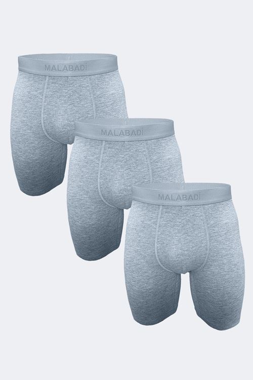 Malabadi Erkek Gri 3 Lü Paket Modal Uzun Paçalı Boxer 3M019