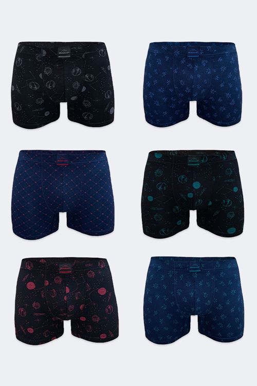 Malabadi Erkek Desenli Modal Boxer 6 Adet 6M251