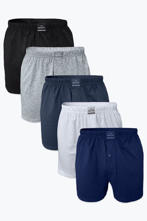 Malabadi Erkek Karışık Renk 5 Li Geniş Kalıp Büyük Beden %100 Pamuk Battal Boxer MB2400
