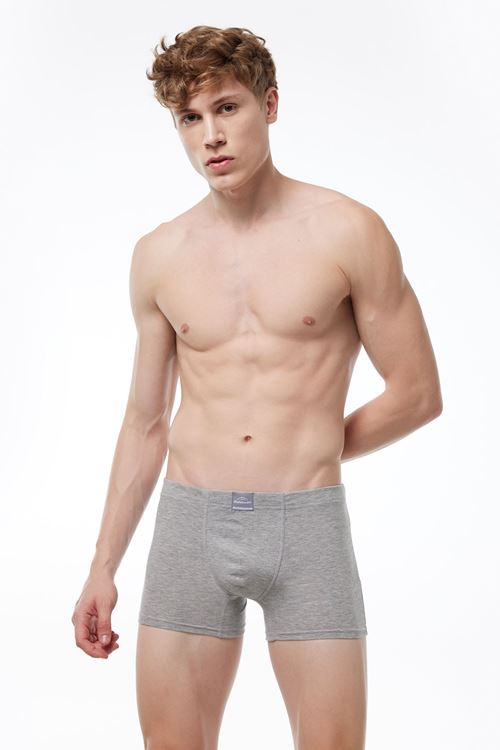 Malabadi Erkek Gri Pamuk Elastan Boxer 074