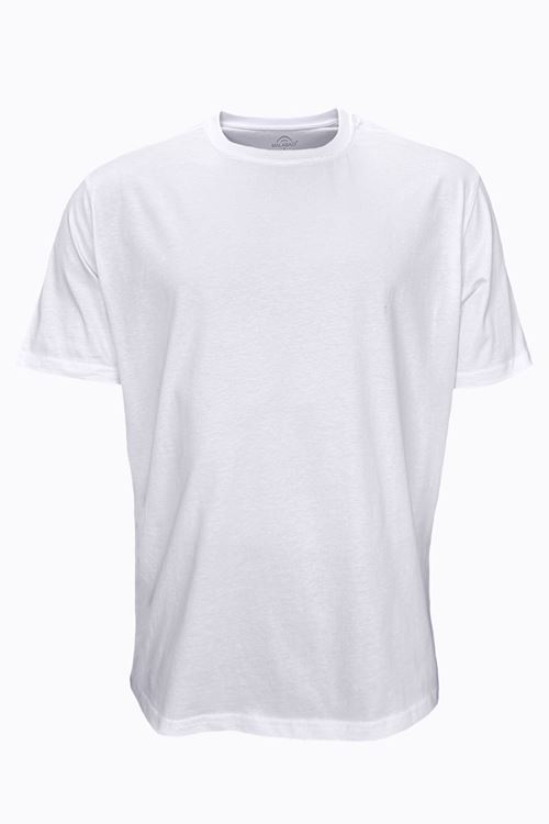 Malabadi Beyaz Erkek Tişört Loose Fit / %100 Pamuk Bol Rahat Kesim 6040