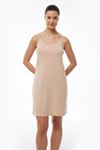 Kadın Ten Ayarlanabilir İp Askılı Geniş Elbise Astarı Modal Kombinezon 1060