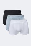 Malabadi Erkek Siyah Gri Beyaz 3 lü Paket Modal Kısa Boxer 011