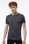 Erkek Antrasit Basic Yuvarlak Yaka İnce Modal Yaz Serinliği Tshirt 084