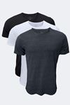 Erkek Siyah Beyaz Antrasit 3 lü Paket Basic Yuvarlak Yaka İnce Modal Yaz Serinliği Tshirt 084