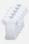 Erkek Beyaz 5 Li Paket Basic V Yaka İnce Modal Yaz Serinliği Tshirt 5M085