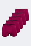 Malabadi Erkek Bordo 5 Li Pamuk Elastan Boxer 5M075