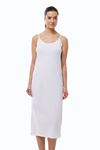 Kadın Beyaz Ayarlanabilir İp Askılı Uzun Geniş Elbise Astarı Modal Kombinezon 1080